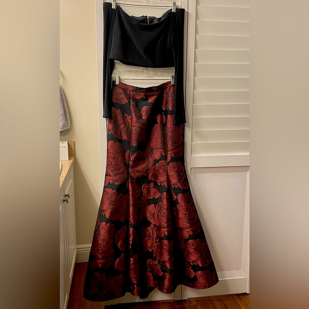 Camille La Vie Formal Mermaid Skirt and Cropped Shirt